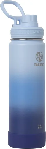 Miniatura 31 de Takeya Actives - Botella de agua de acero inoxidable, con aislamiento térmico y tapa de boquilla, capacidad de 24 onzas, color azul piedra Piedra