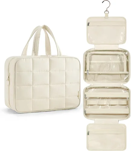 Bolsa de viaje para artículos de aseo personal BAGSMART con organizador para joyas, bolsa de viaje colgante para artículos de tocador, organizador