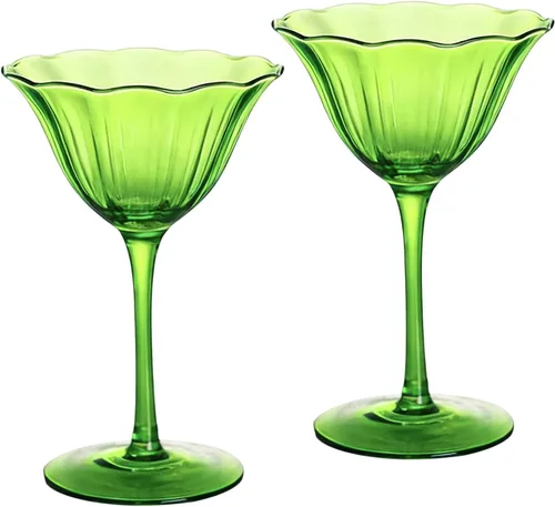 Miniatura 16 de KAMMAK Juego de 2 Copas de Martini, 9.13 oz Copas de Cóctel de Cristal Transparente con Tallo, Cristalería de Cóctel Reutilizable para Boda, Fiesta