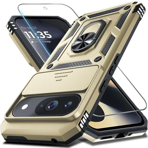 Miniatura 43 de Janmitta - Funda compatible con Google Pixel 9 Pro XL con cubierta deslizante para lente de cámara incorporada + protector de pantalla + soporte