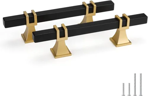 Miniatura 22 de Goldenwarm Paquete de 5 tiradores de gabinete negros de 3 pulgadas de aleación de zinc negro mate para gabinete, manijas de tocador, cajones