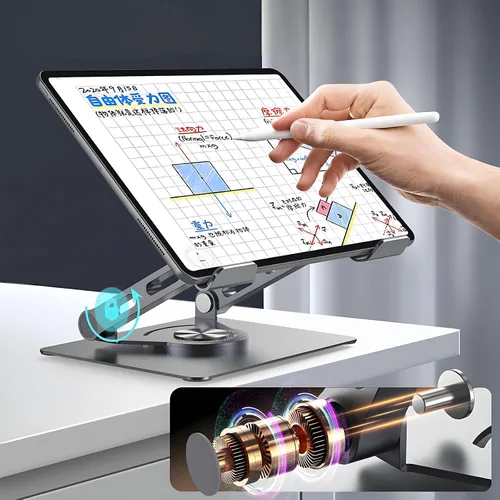 Miniatura 5 de GuaziV Soporte giratorio de 360° para tableta, soporte ajustable para tablet iPad para escritorio, soporte giratorio plegable para iPad