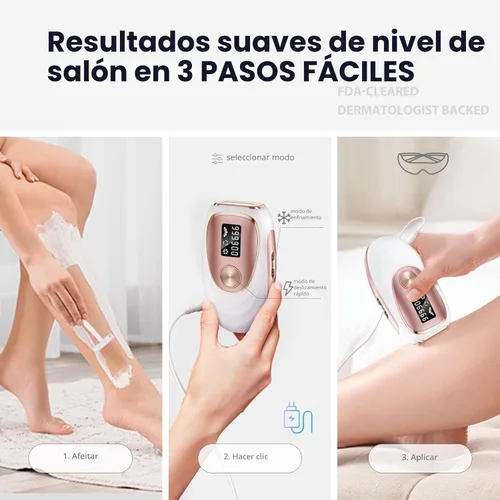 Miniatura 7 de Dispositivo de depilación láser IPL para mujeres y hombres, contacto de enfriamiento de hielo a 45 °F para resultados indoloros y duraderos