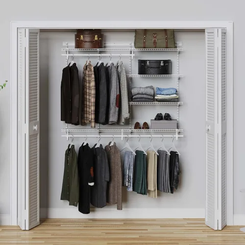Miniatura 2 de ClosetMaid ShelfTrack - Sistema organizador de alambre para armario, ajustable de 5 a 8 pies, con estantes, barras de ropa, herrajes, acero
