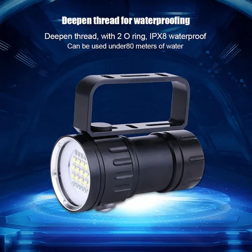 Miniatura 3 de Luz de buceo, linterna de buceo 18000 lúmenes IPX8 impermeable buceo antorcha buceo luces de buceo 1,640.4 ft subacuática LED linterna sumergible