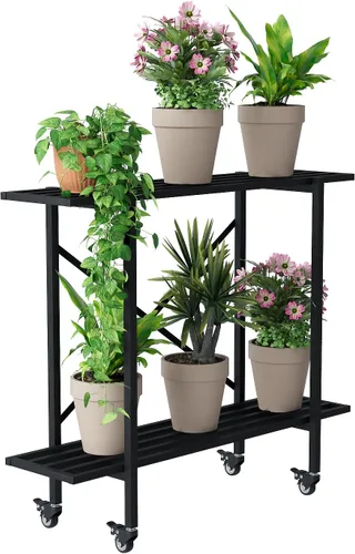 Miniatura 9 de Zhongma Soporte de metal para plantas de un nivel (45.67 pulgadas de largo x 8.66 pulgadas de ancho x 7.9 pulgadas de alto) soporte para plantas