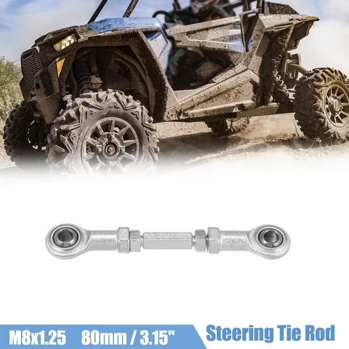 Miniatura 2 de Motoforti 2 unids 3.150 in de longitud 0.315 in diámetro agujero ajustable dirección dirección barra rótula articulación para 49cc eléctrico ATV Go