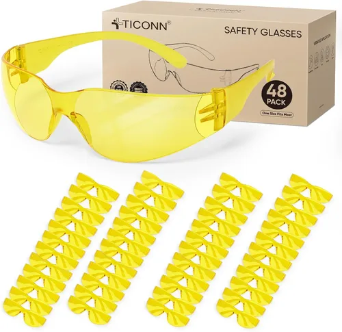 Miniatura 20 de TICONN Gafas de seguridad transparentes para hombres, gafas protectoras resistentes a los arañazos y impactos, cumplen con la norma ANSI Z87.1