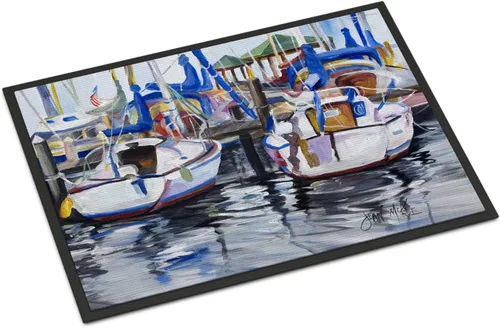 Miniatura 61 de Caroline's Treasures JMK1017JMAT - Tapete de caza de rana garza azul, 24 x 36 pulgadas, tapete para puerta delantera, interior y exterior