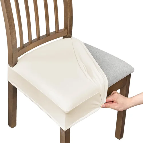 Miniatura 12 de NILUOH Fundas impermeables para asientos de sillas de comedor, juego de 2, fundas de asiento de cuero PU para sillas de comedor, fundas de asiento