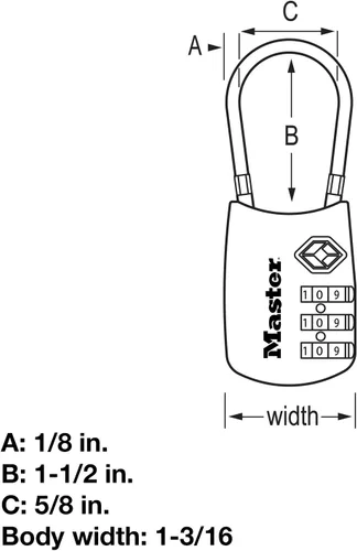 Miniatura 6 de Master Lock 4688DBLU Tsa candado estilo cable para equipaje, 24 unidades, azul., 4688DBLU