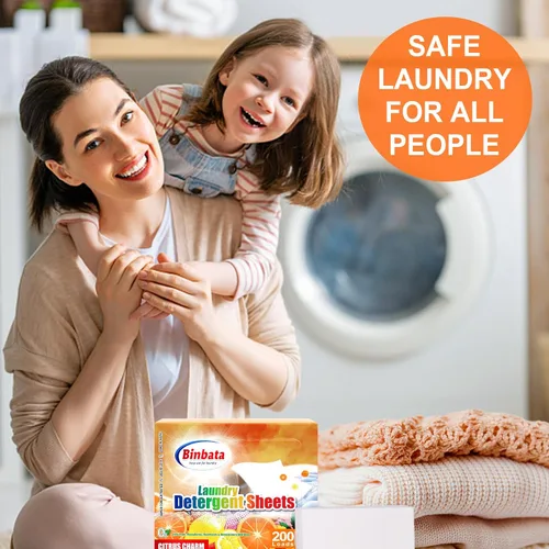 Miniatura 7 de Binbata Hojas de detergente para ropa, 200 cargas, aroma cítrico, hipoalergénicas, ecológicas, biodegradables, sin plástico, sin líquido, aptas