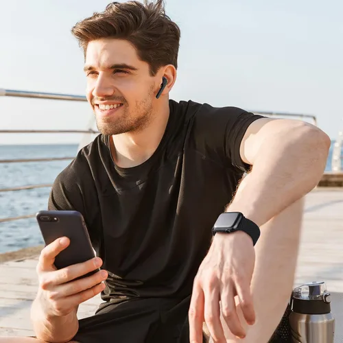 Miniatura 5 de DaQin Paquete de 4 correas elásticas trenzadas Solo Loop para Apple Watch para mujeres y hombres, de 1.575 pulgadas, 1.614 pulgadas, 1.654 pulgadas