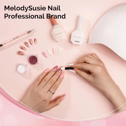 Miniatura 7 de MelodySusie 16 piezas de polvo para uñas cromado para uñas de gel, pigmento de efecto espejo metálico elegante y fino brillo tecnológico