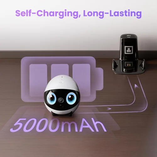 Miniatura 6 de Enabot EBO Air 2 Plus FamilyBot 3K Cámara Doméstica Robot: Cámara para Interior, Robot Acompañante Movible, Video de 2 Vías, Modo de Chat de IA
