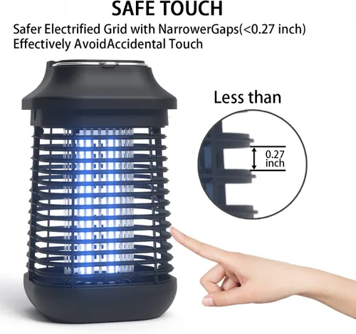 Miniatura 2 de Exterminador de insectos para exteriores/interiores, matamosquitos electrónico de alta potencia 4200 V, resistente al agua, bombilla de lámpara