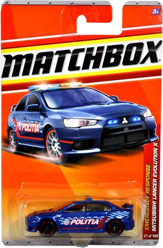 Matchbox 2010 MBX Emergency Response Series 1:64 Escala Die Cast Car #57 - Azul Oscuro 4-Wheel Drive Alto Rendimiento Policía/Politia Car Mitsubishi