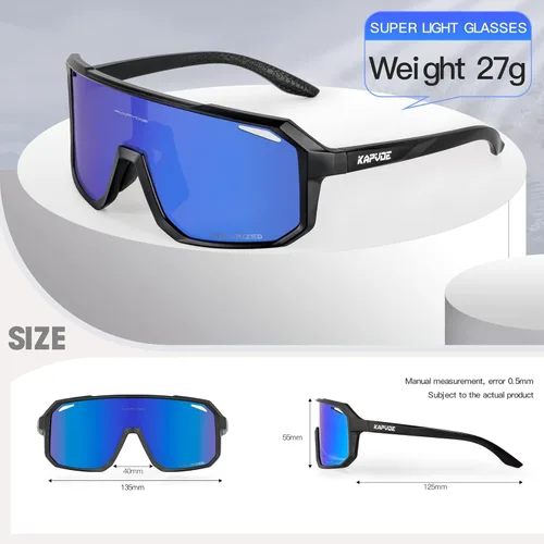 Miniatura 5 de KAPVOE Gafas de sol polarizadas para ciclismo, deportes, UV400, para correr, pesca, béisbol, para hombres y mujeres, K62 Azul