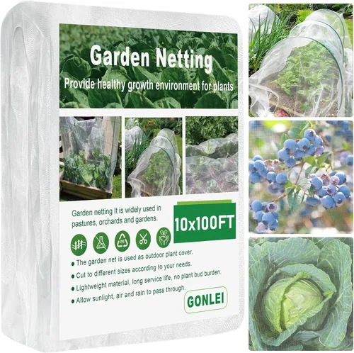 GonLei Red de jardín de 10 x 100 pies ultra fina para protección del jardín, red de jardín para camas elevadas, mosquitera para arbustos de Red de