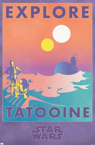 Miniatura 9 de Trends International Star Wars: Tatooine - Póster de pared de Explore Tatooine, 14.725 x 22.375 pulgadas, versión enmarcada de madera de granero