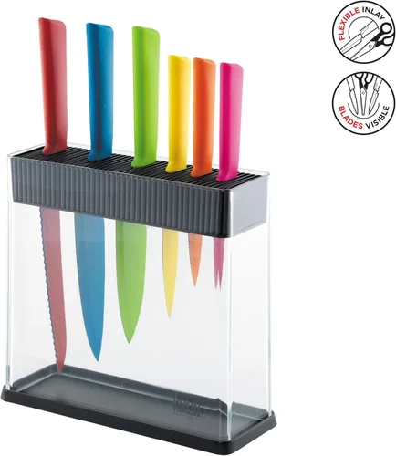 Miniatura 2 de Kuhn Rikon Vision - Soporte para cuchillos (cuchillos no incluidos), Bloque de cuchillos negro, 1, Transparente Rectangular