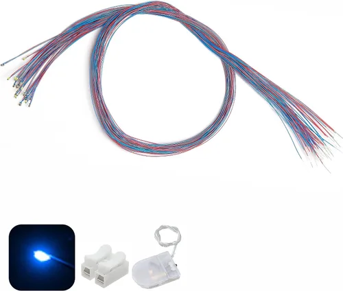 Miniatura 12 de 50 piezas pre-cableadas micro LED pre-soldadas 0402 SMD LED con accesorios de montaje para la construcción de modelos principiantes