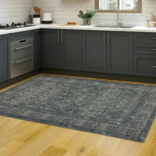 Miniatura 54 de Alfombra de área de 5 x 7, alfombra bohemia vintage, ultra suave, de pelo bajo, lavable, antideslizante, resistente a las manchas, alfombra impresa