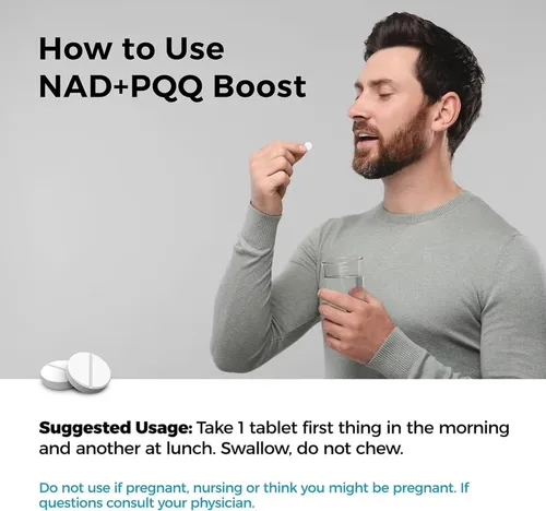 Miniatura 5 de Best 365 Labs NADPQQ Boost Suplemento NAD+ con PQQ para mitocondrias 60 tabletas Fórmula de alta biodisponibilidad