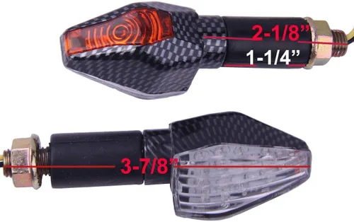 Miniatura 5 de Indicadores intermitentes LED de carbono para motocicleta, intermitentes, luces intermitentes compatibles con Kawasaki Ninja H2R