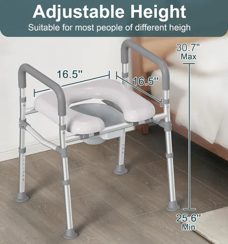 Miniatura 4 de HOMLAND - Asiento elevado para inodoro con asas, elevador de asiento de inodoro de 500 lb elegible para FSA HSA para personas mayores con bandeja