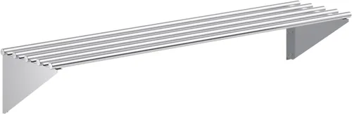 Miniatura 8 de AmGood Estante tubular de pared de acero inoxidable NSF de 18 pulgadas x 72 pulgadas Estantería de metal resistente para electrodomésticos