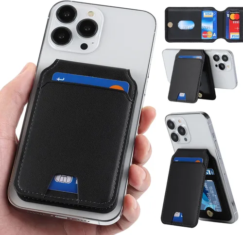 Miniatura 4 de Cavor Compatible con Magsafe Wallet, cartera magnética Magsafe para teléfono 17/16 Pro Max/14 Pro/15/14 Plus/13/12 MagSafe, tarjetero seguro Negro