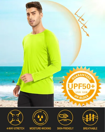 Miniatura 56 de MAGCOMSEN Camisas de manga larga para hombre, protección solar UPF 50+, camisetas atléticas para senderismo, correr, entrenamiento, protección