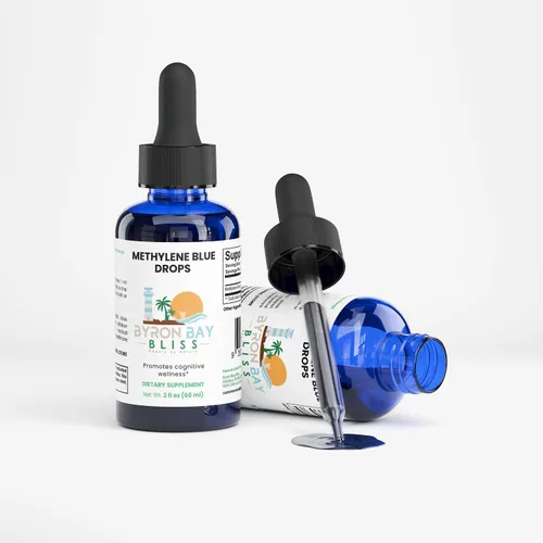 Miniatura 8 de Gotas de azul de metileno, apoyo cognitivo, 10 mg de polvo azul de metileno, forma líquida, 2 fl oz (2.0 fl oz), apoya la energía celular