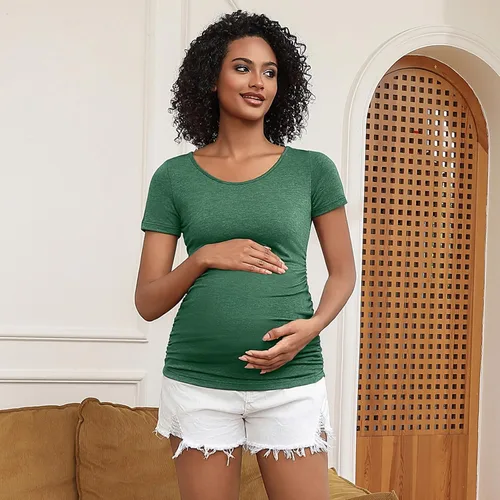 Miniatura 3 de Bhome Camiseta de maternidad de manga corta para verano, para embarazo