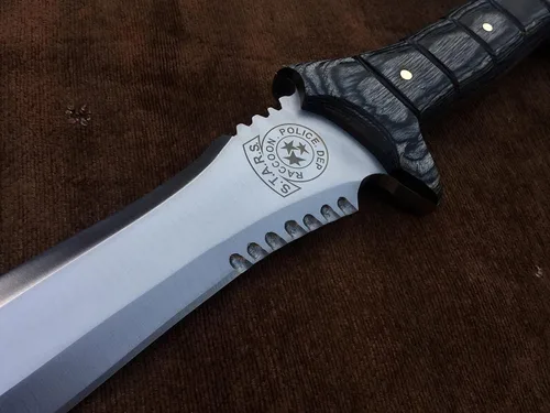 Miniatura 6 de SUFI Cuchillo hecho a mano personalizado 5160 Spring Steel Full Tang RE4 Leon Kennedy, regalo de cumpleaños