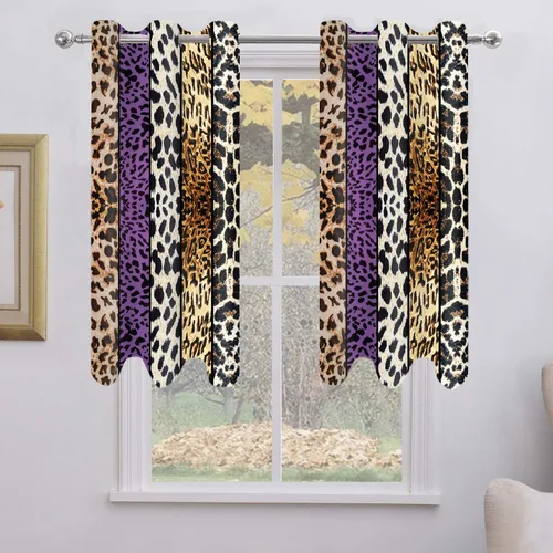 Miniatura 85 de Cortina opaca con estampado de animales salvajes, para oscurecer la habitación, con aislamiento térmico, con ojales para sala, comedor, dormitorio