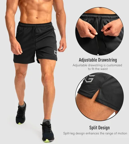 Miniatura 5 de G Gradual Pantalones cortos de correr para hombre con bolsillos con cremallera, secado rápido, gimnasio, atletismo, entrenamiento, pantalones cortos