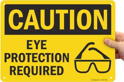 Miniatura 7 de SmartSign - U9-1533-NP_10x14 "Precaución - Se requiere protección ocular" Plástico negro sobre amarillo de 10 x 14 pulgadas