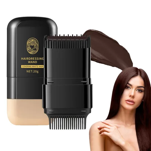 Cepillo de tinte para el cabello, barra de color de cabello, peine portátil de tinte para el cabello para cobertura de cabello gris, impermeable y a