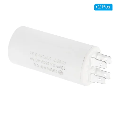 Miniatura 3 de PATIKIL CBB60 10uF Condensador de funcionamiento, 2 piezas CA 250 V 4 pines 50/60 Hz cilindro 1.25 x 2.73 pulgadas para bombas de agua, lavadoras