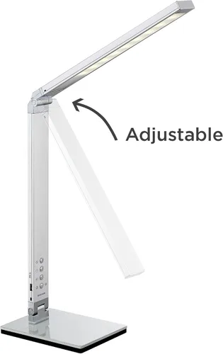 Miniatura 8 de 360 Lighting Jett - Lámpara de mesa moderna de escritorio de 16 1/2 pulgadas de alto con puerto de carga USB y luz nocturna LED de aluminio plateado