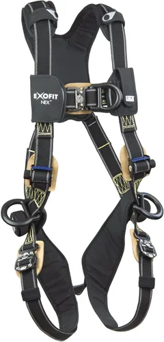 3M DBI-SALA ExoFit NEX 1113333 - Arnés de escalada con arco de cuerpo completo, 4 anillos en D de alumbre recubiertos de PVC, tela Nomex/Kevlar,