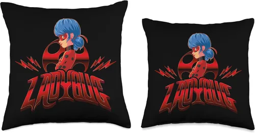 Miniatura 3 de Miraculous Ladybug Glam Rock LB - Almohada de 16 x 16 pulgadas, multicolor