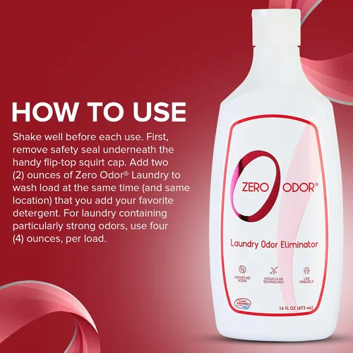 Miniatura 8 de Zero Odor – Eliminador de olores para lavandería – Elimina permanentemente el olor de la ropa – Tecnología molecular patentada. Ideal para ropa