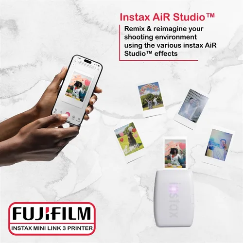Miniatura 4 de Fujifilm Instax Mini Link 3 - Paquete de película para impresora Instax Mini (40 hojas), funda protectora Link 3 (blanco arcilla)