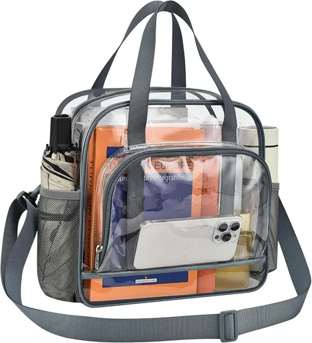 Miniatura 11 de Paxiland Clear Bag for Stadium Events, 12x6x12 inches Tote Bag with Detachable Reinforced Strap for Sports Concert and Work