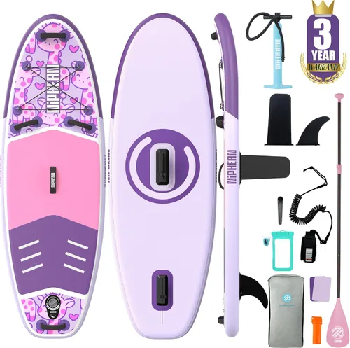 Miniatura 24 de Niphean Tabla de remo inflable (extra grande) para 2+1 personas/familia, capacidad de 500 libras, tabla de remo con accesorios de SUP, tabla de remo