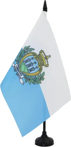 Miniatura 7 de United Kingdon Coat of arms Table Flag 5'' x 8'' - UK - British - England Desk Flag 21 x 14 cm - Black plastic stick and base - AZ FLAG Escudo