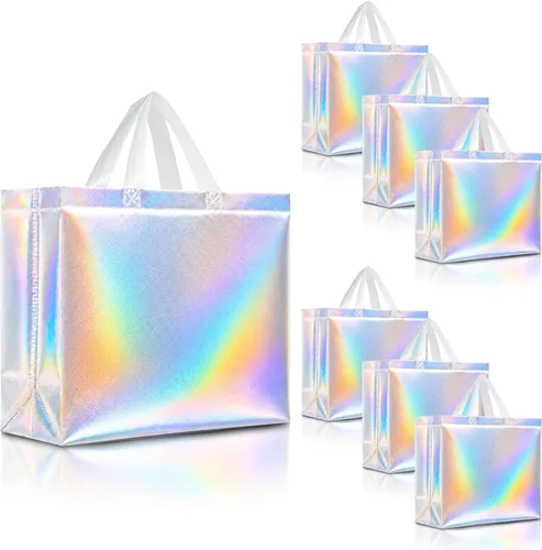 Miniatura 18 de Nush Nush Bolsas de regalo de color azul aguamarina de gran tamaño – Juego de 30 bolsas de regalo azul claro brillante con asas a granel – Bolsa
